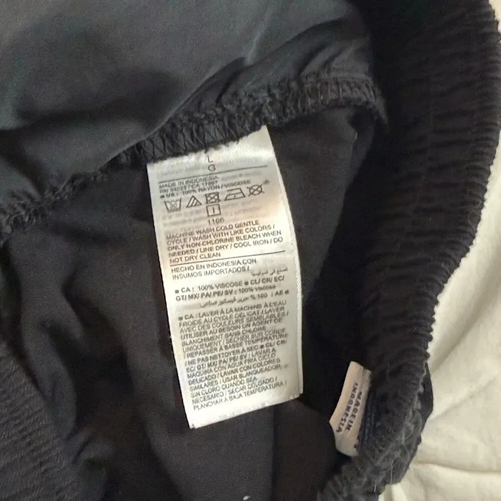 Old Navy Playa Wide Leg Comfort Waistband Black Pants Size L - Picture 10 of 10